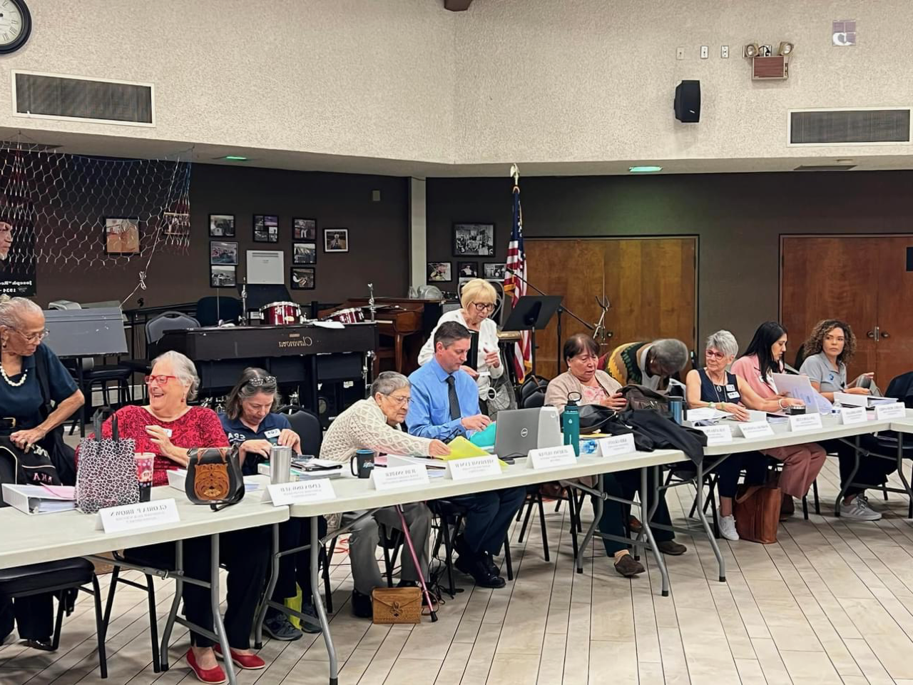 Members of the Commission on Aging sitting at a table